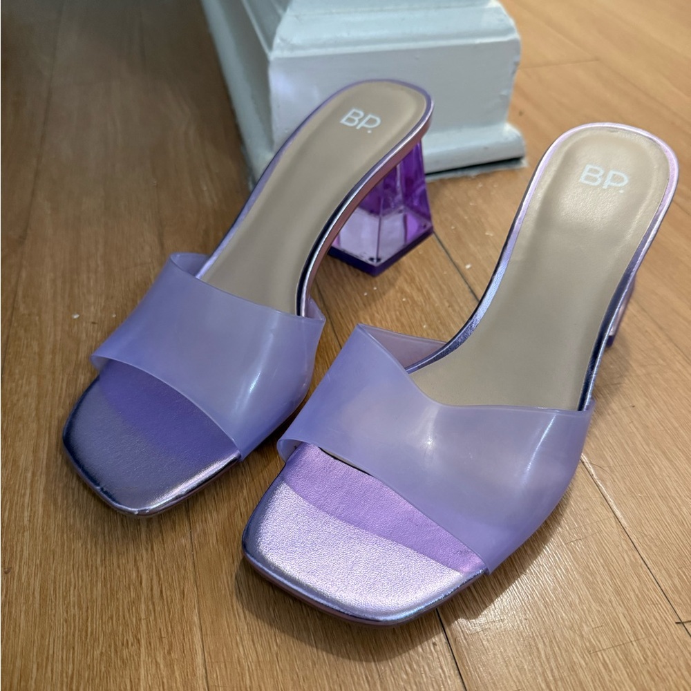 BP Purple Heels with Geometric Block Heel